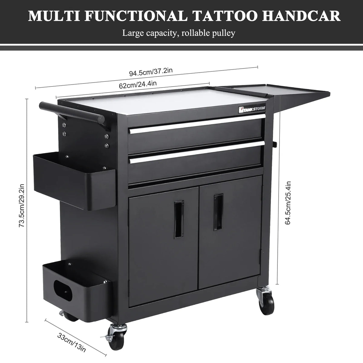 Drawer Rolling Tool Chest with Wheels Lockable & Drawers Storage Cart with Hooks Multi-Functional Hairdressing Beauty Trolley from PriceLows™