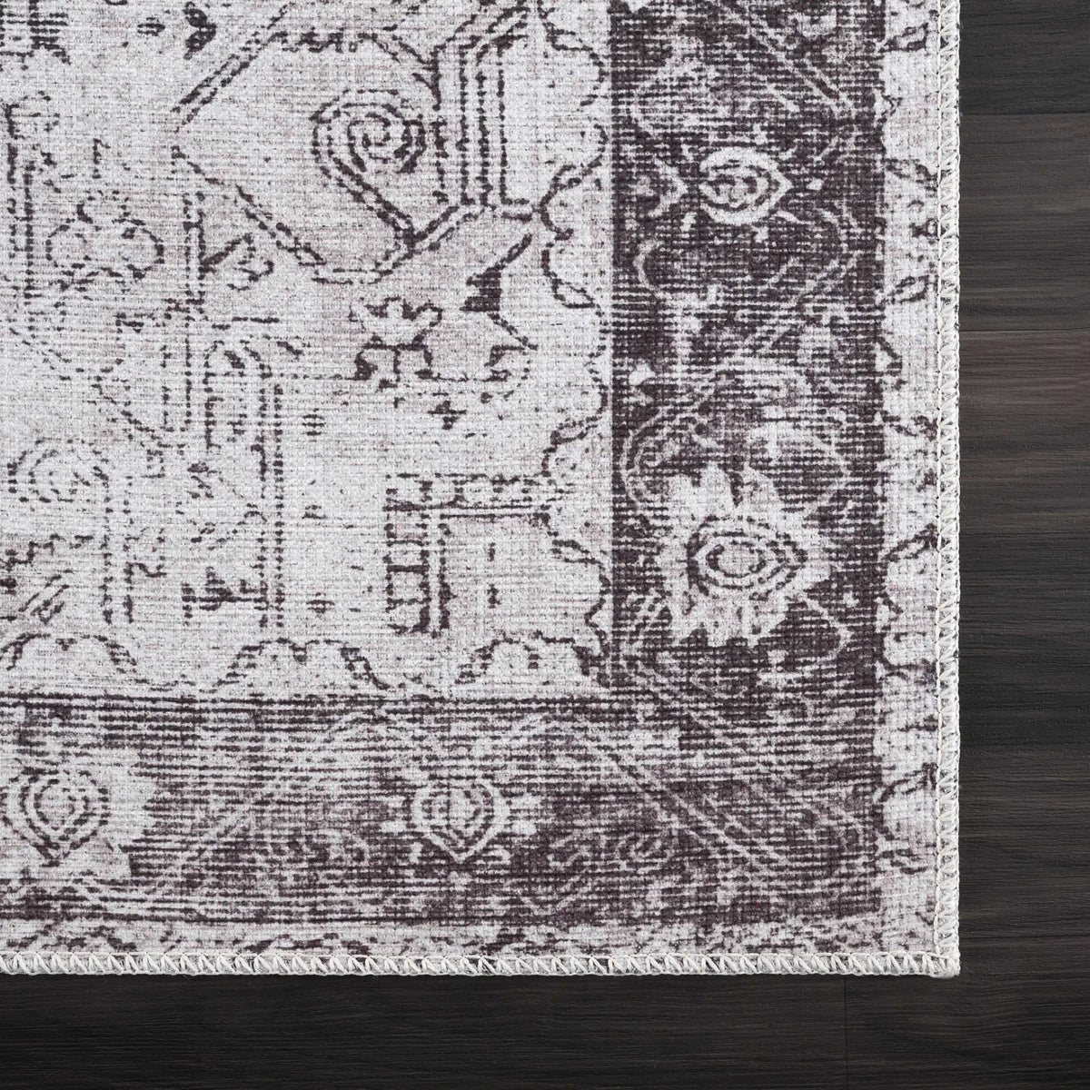 Rosman Gray Washable Area Rug from PriceLows™