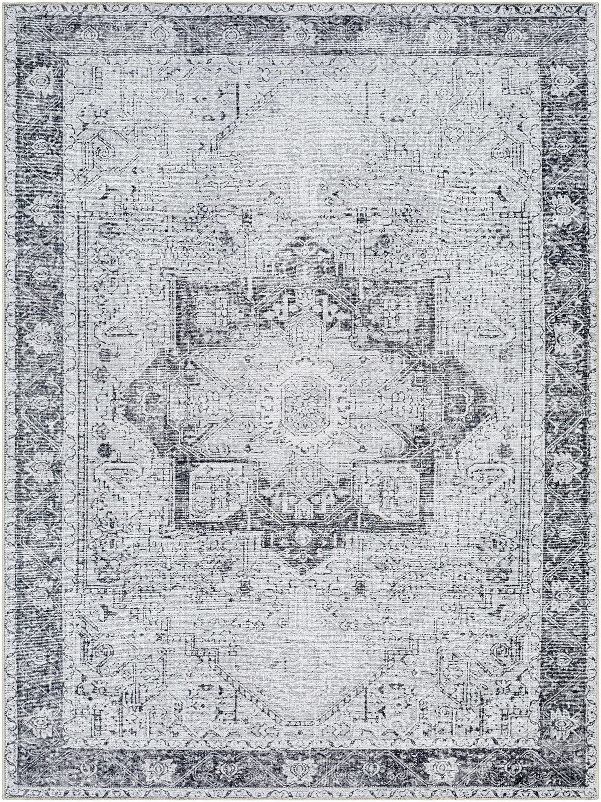 Rosman Gray Washable Area Rug from PriceLows™