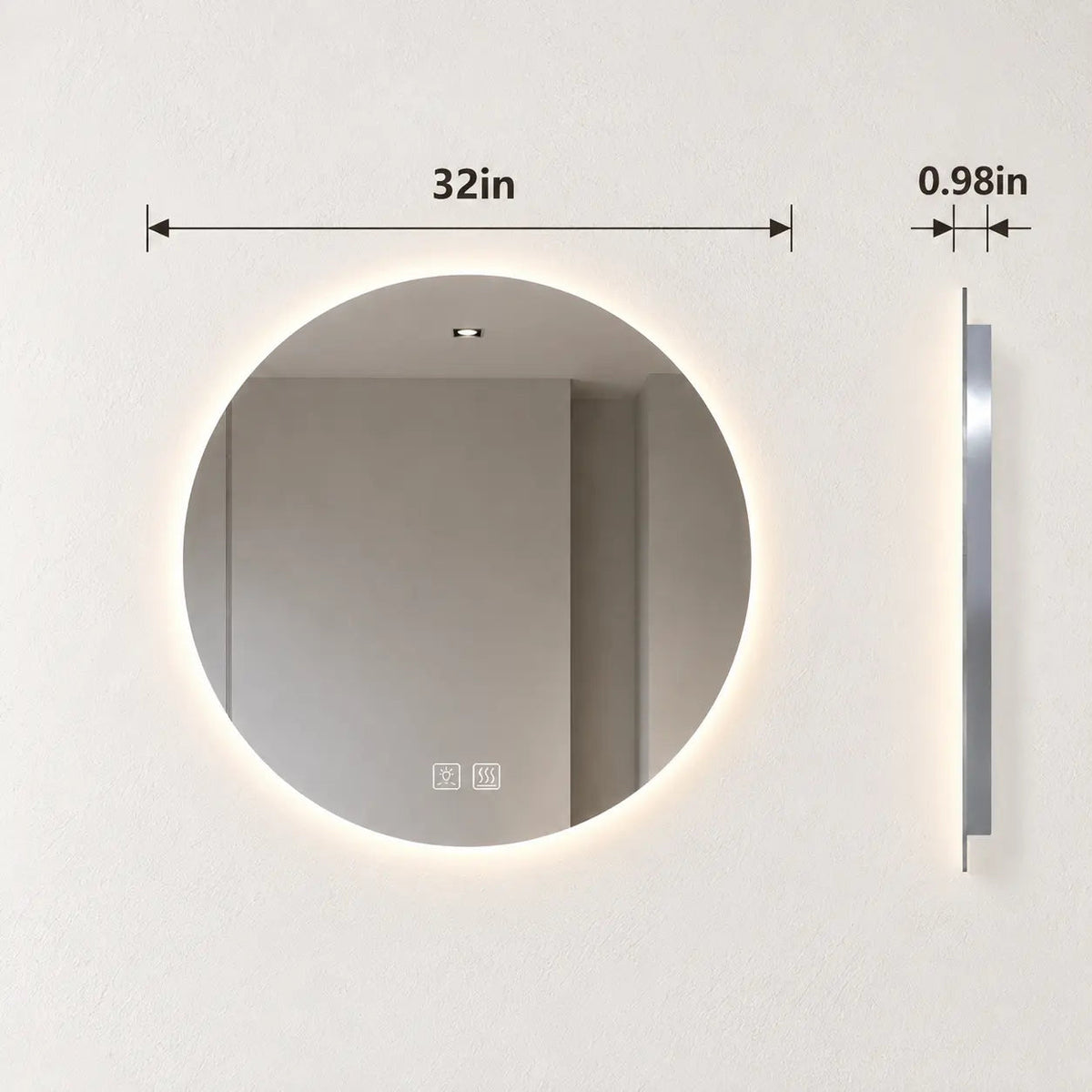 Round Backlit Bathroom Vanity Mirror Dimmable Lights Value