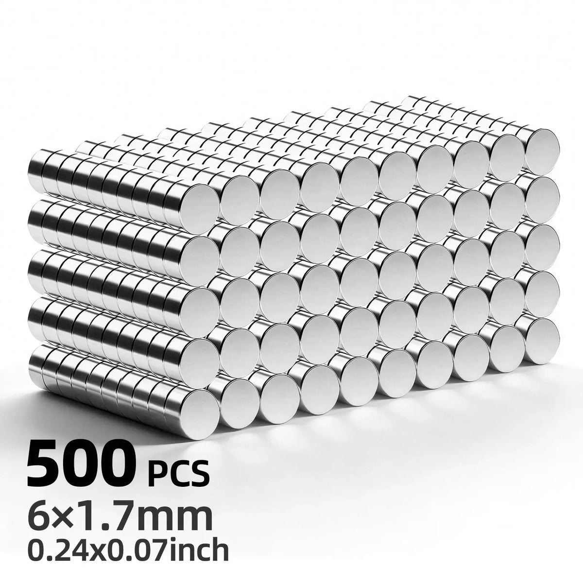 Round Carbon Steel Magnets | 6X2mm Flat | PriceLows™