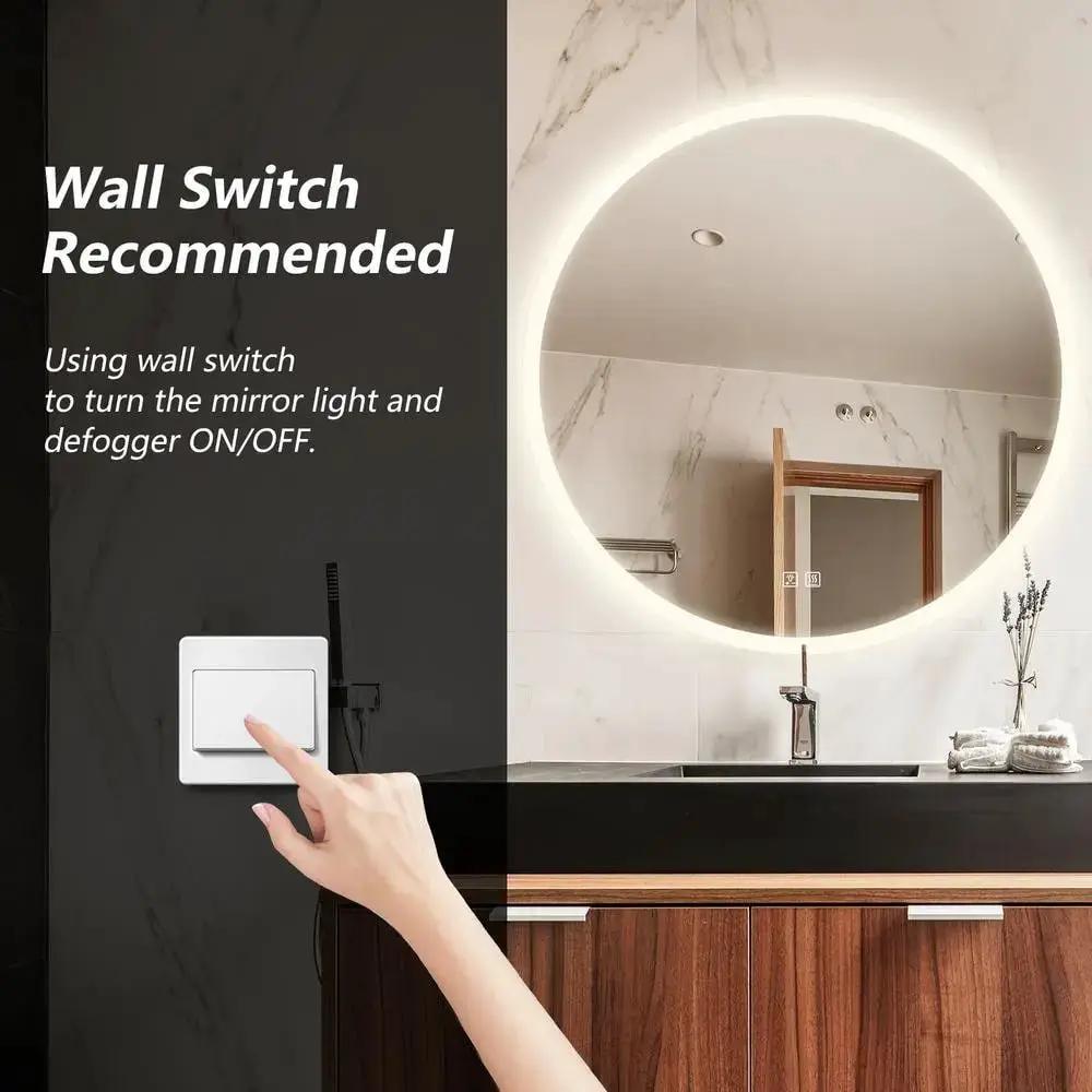 Round Backlit LED BATHROOMS Vanity Mirrors With Dimmable Lights from PriceLows™