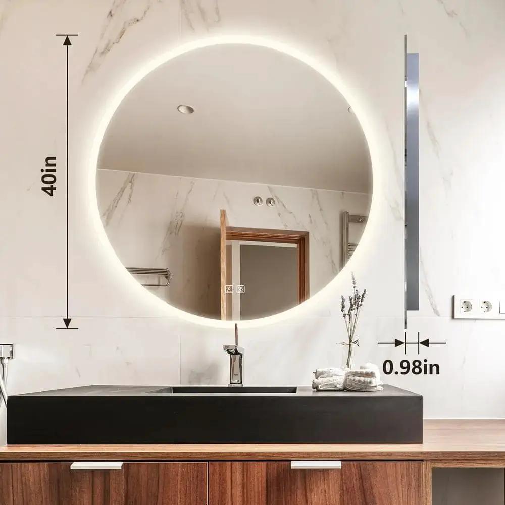 Round Backlit LED BATHROOMS Vanity Mirrors With Dimmable Lights from PriceLows™
