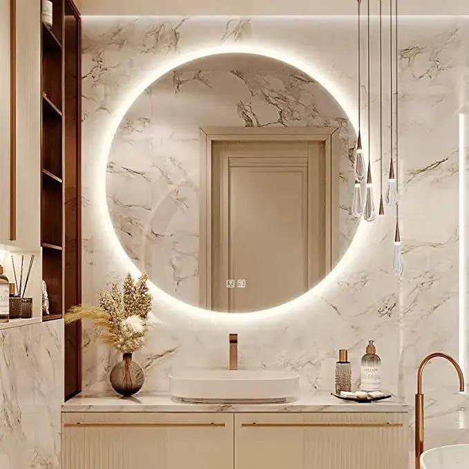 Round LED Bathroom Vanity Mirror With Dimmable Lights from PriceLows™