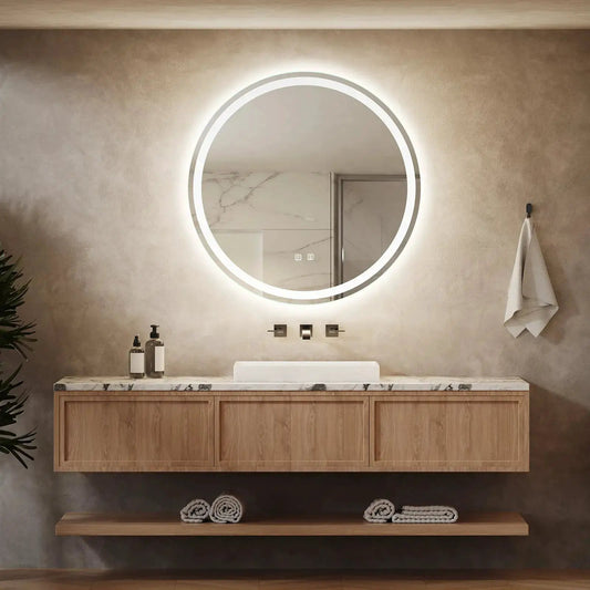 Round Led Mirror Bathroom Vanity Mirror With Dimmable Lights from PriceLows™