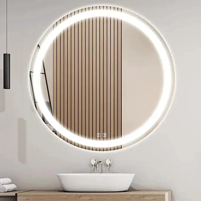 Round Led Mirror Bathroom Vanity Mirror With Dimmable Lights from PriceLows™