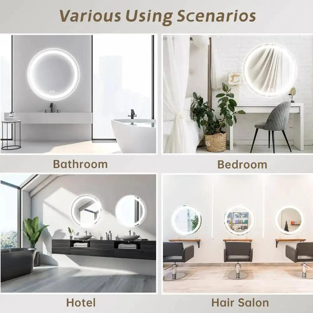 Round Led Mirror Bathroom Vanity Mirror With Dimmable Lights from PriceLows™