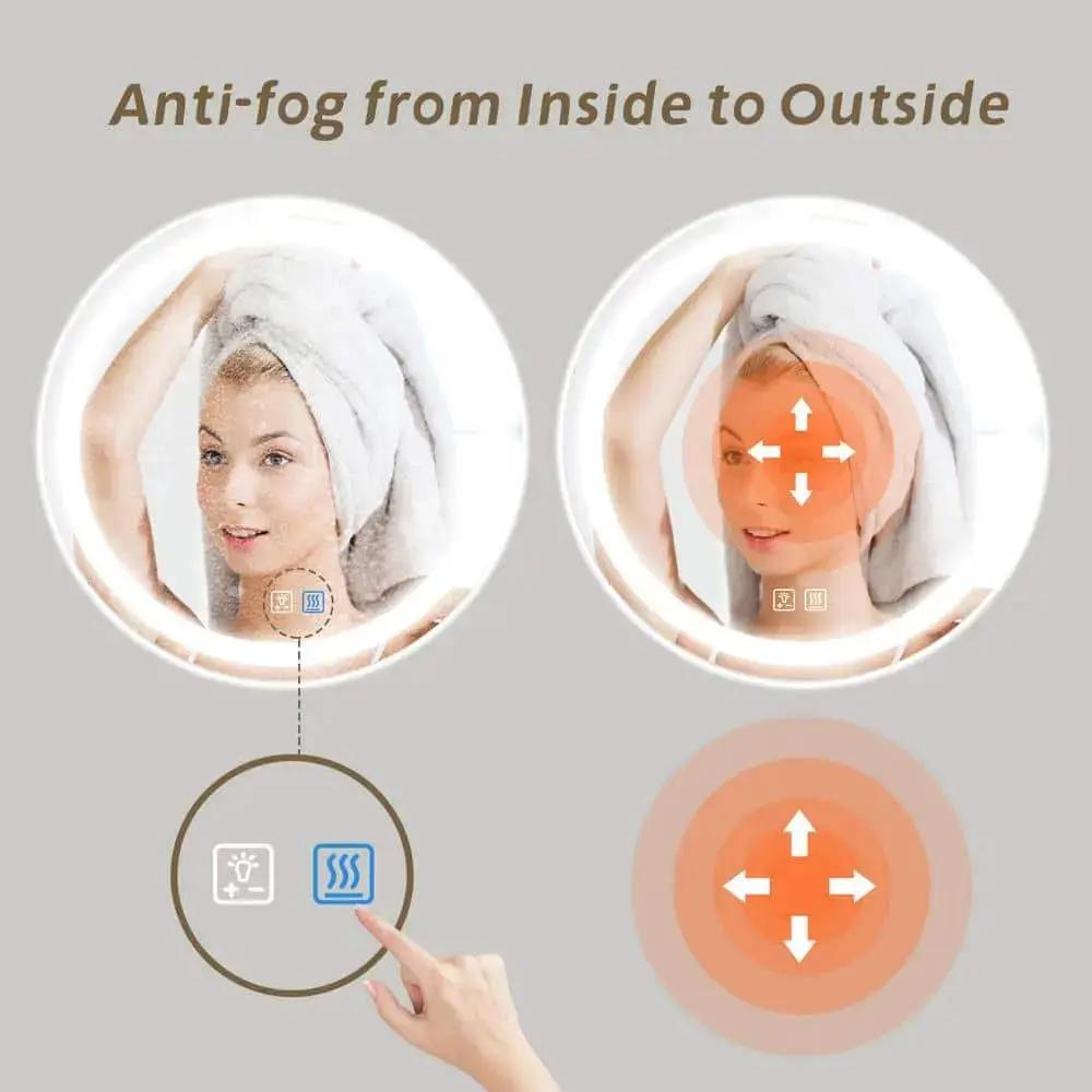 Round Led Mirror Bathroom Vanity Mirror With Dimmable Lights from PriceLows™