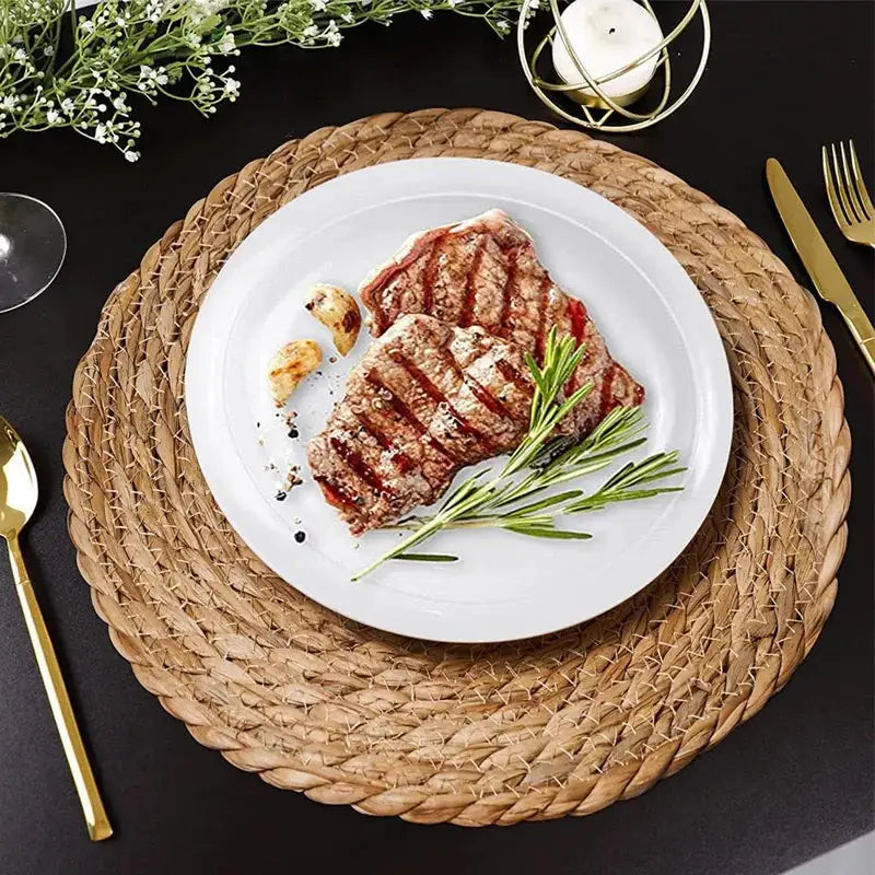 Round Table Mats | Natural Linen Fabric | PriceLows™