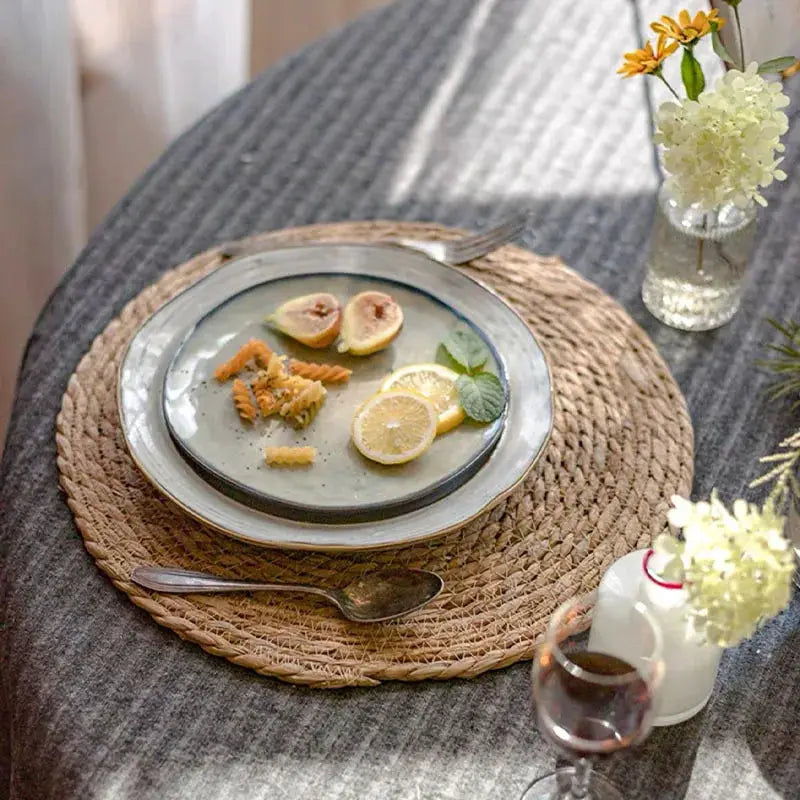 Round Table Mats | Natural Linen Fabric | PriceLows™