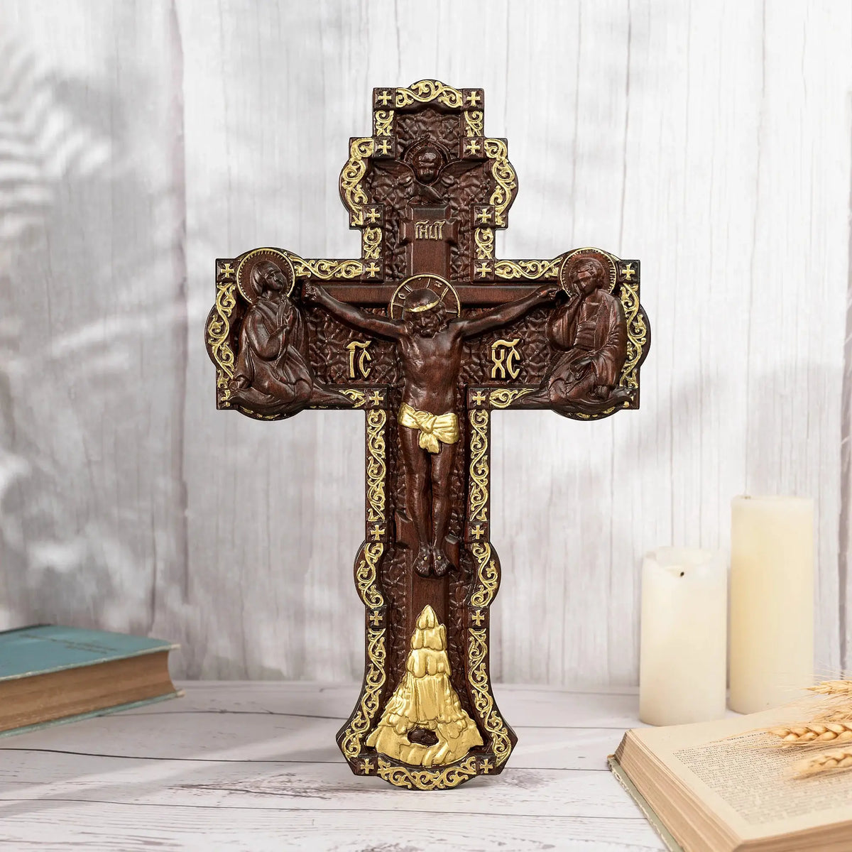 Russian Orthodox Cross | Hand Carved Beech | PriceLows™