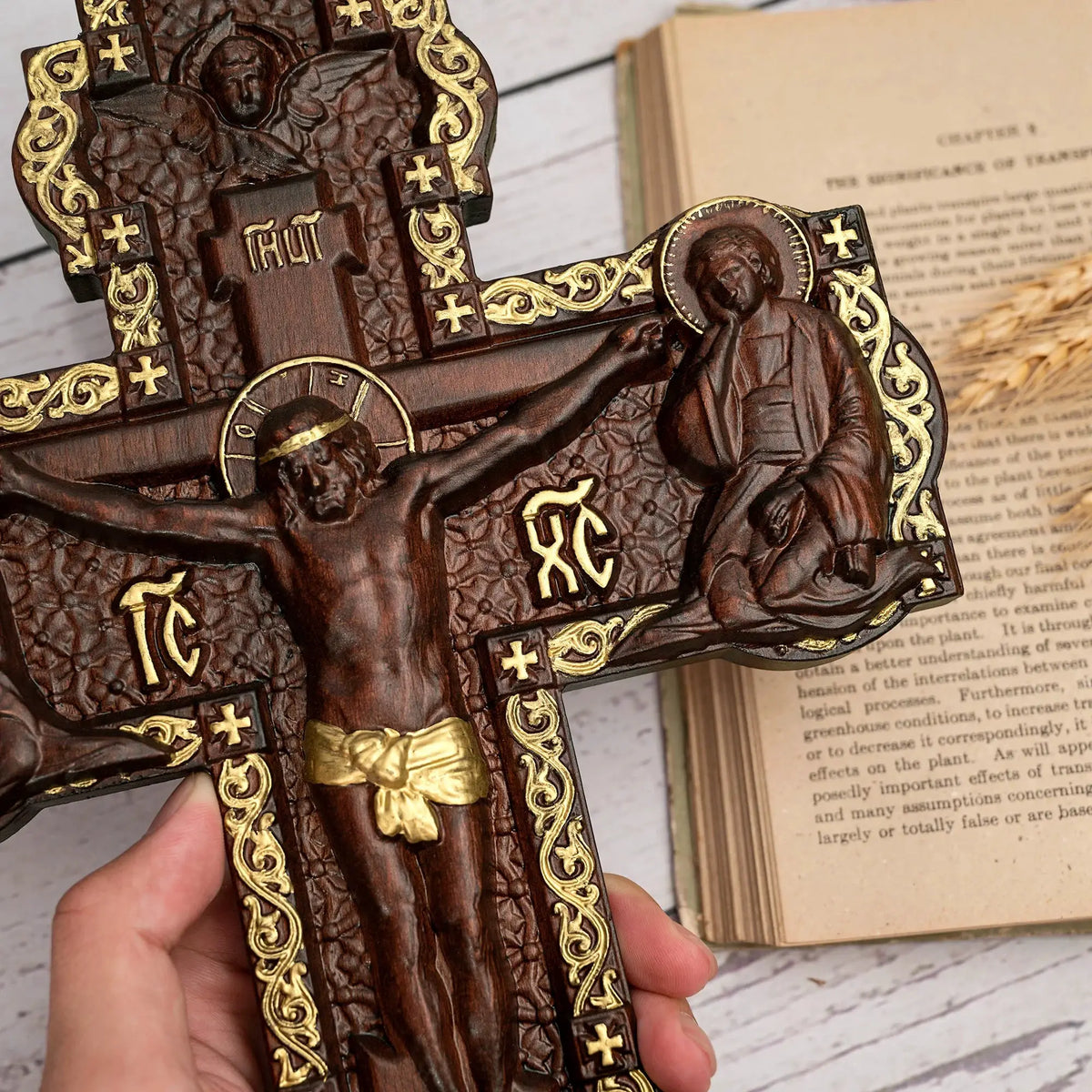 Russian Orthodox Cross | Hand Carved Beech | PriceLows™