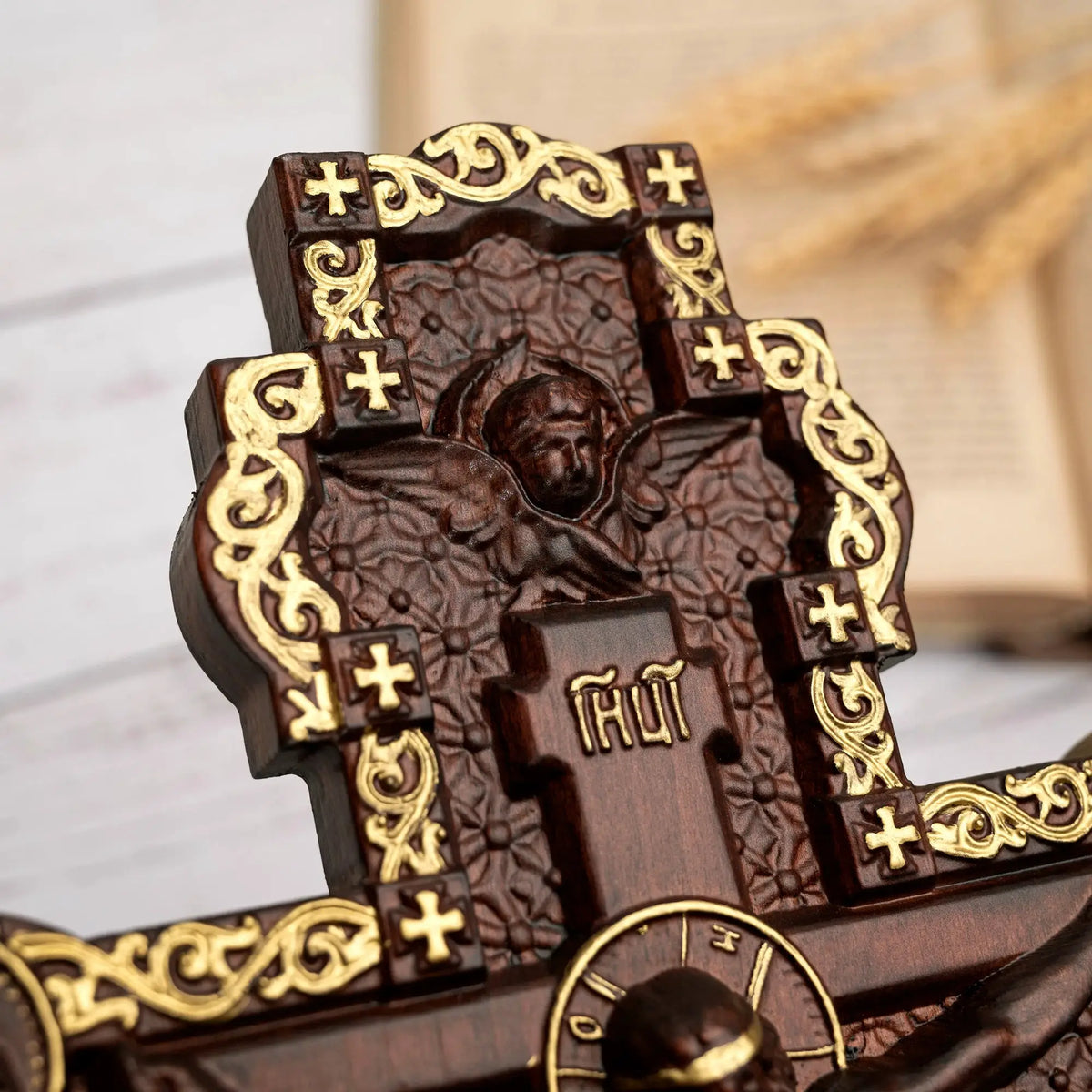 Russian Orthodox Cross | Hand Carved Beech | PriceLows™