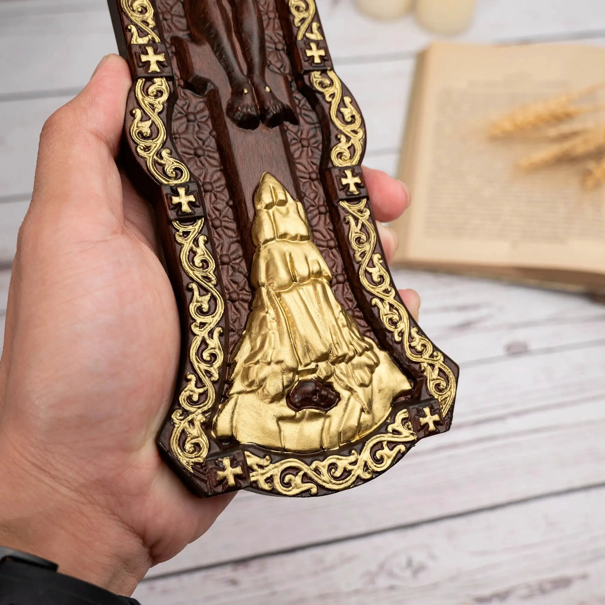 Russian Orthodox Cross | Hand Carved Beech | PriceLows™