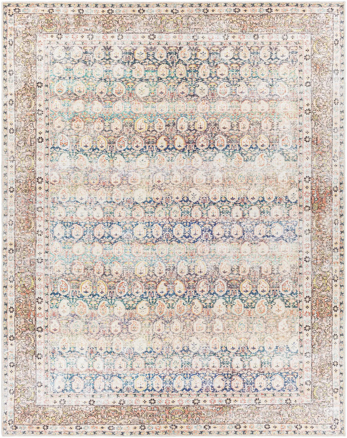 Rust Maligaya Distressed Washable Area Rug from PriceLows™