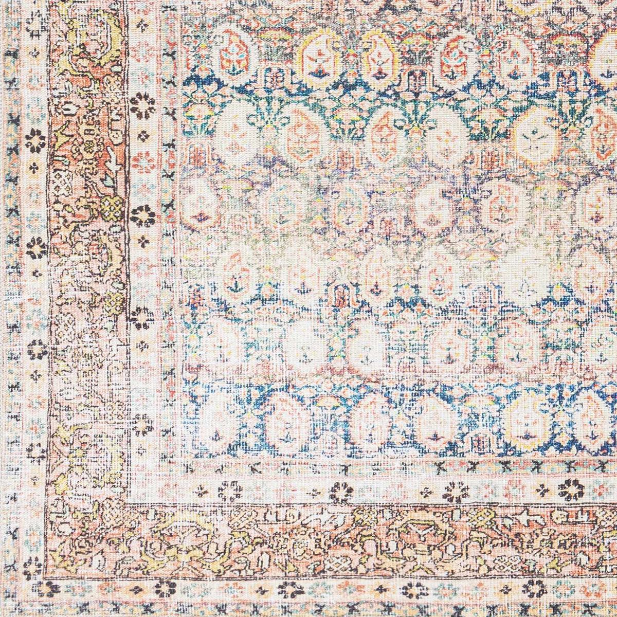 Rust Maligaya Distressed Washable Area Rug from PriceLows™