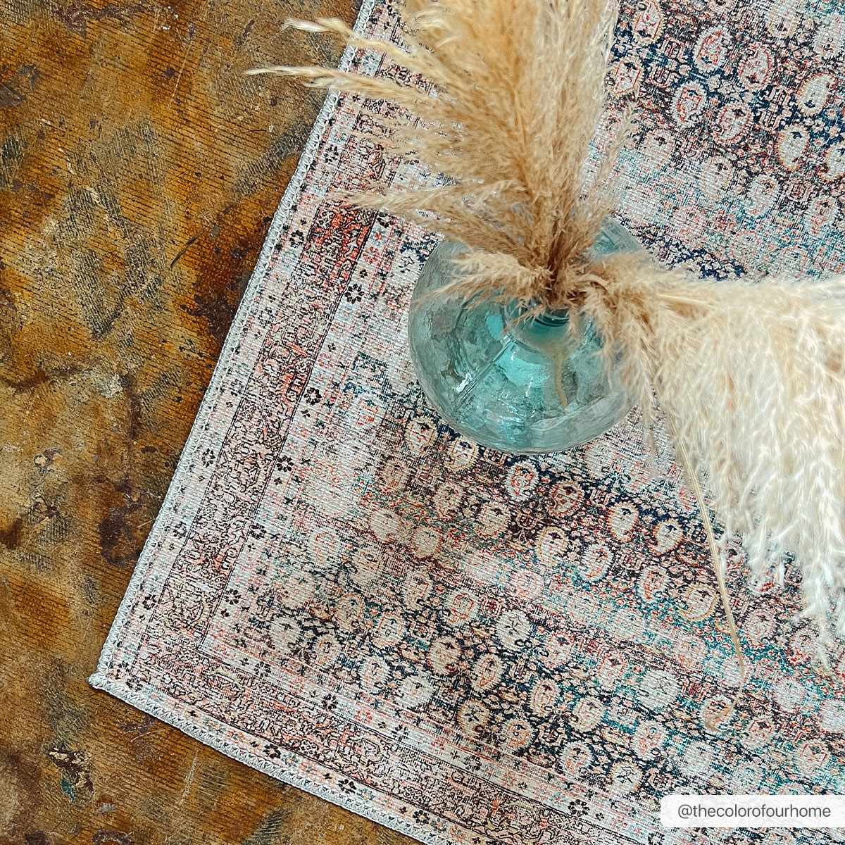 Rust Maligaya Distressed Washable Area Rug from PriceLows™
