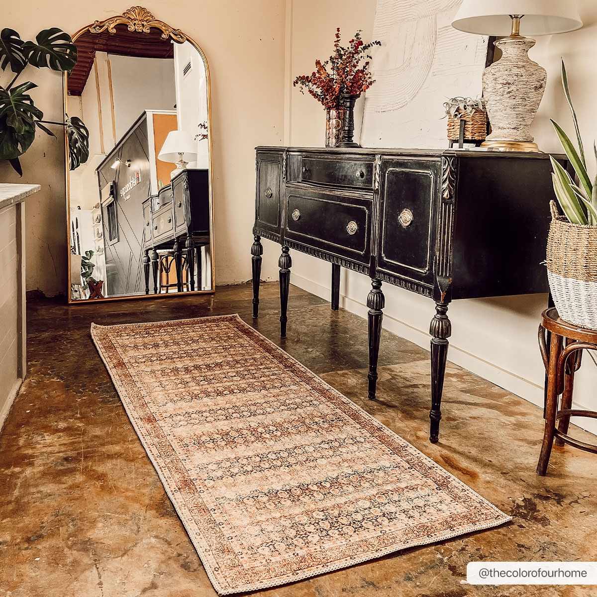 Rust Maligaya Distressed Washable Area Rug from PriceLows™