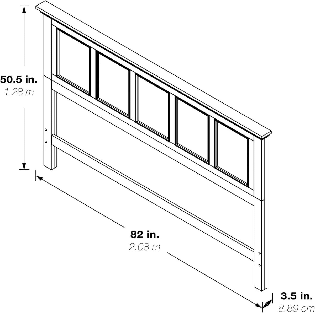 Rustic Black King Headboard - Durable Mahogany Wood from PriceLows™