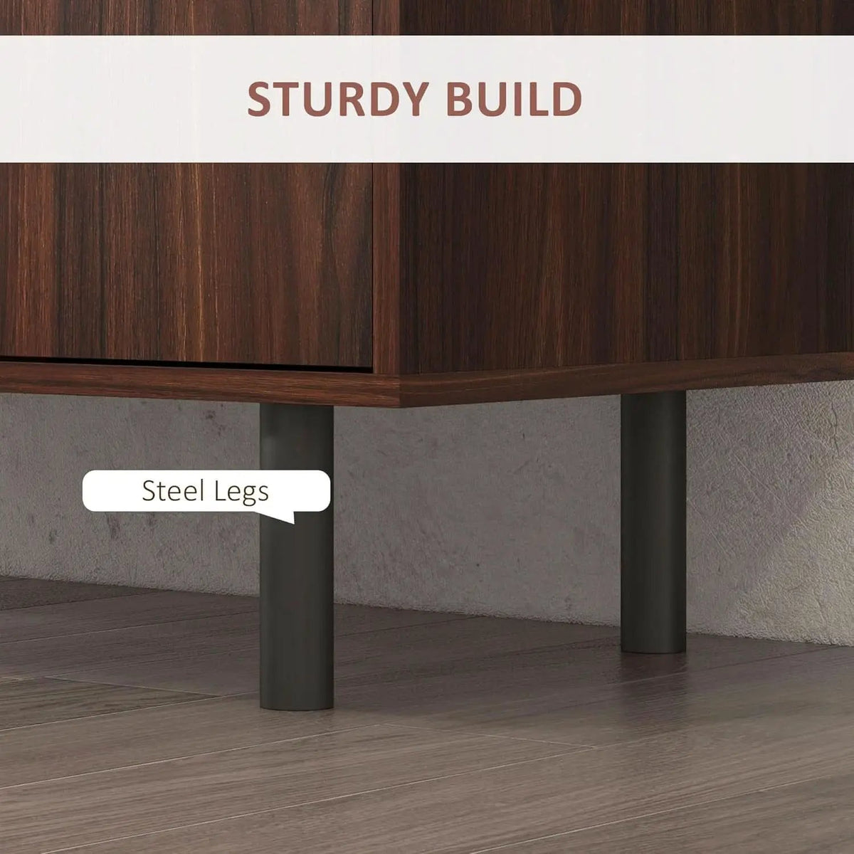 Rustic Brown Sideboard Buffet Cabinet With Three Drawers from PriceLows™