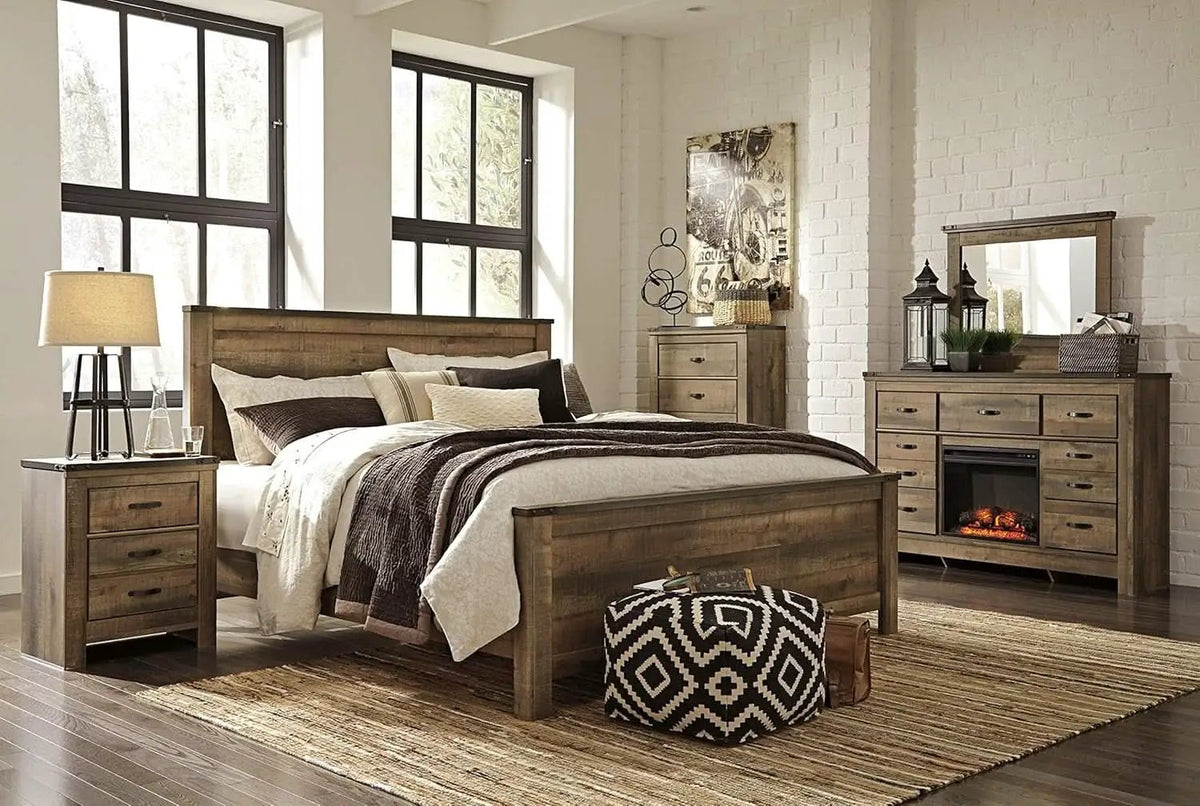 Rustic King Headboard with Charming Plank Details from PriceLows™