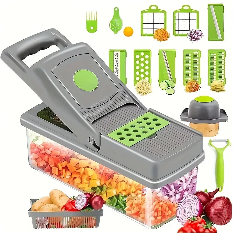 Vegetable Chopper | Multifunctional Tool | With Container | 14pcs/16pcs Set