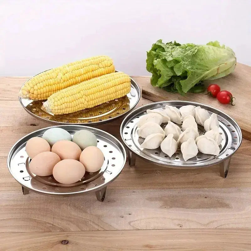 Stainless Steel Round Steam Tray | Removable Legs | Fits Instant Pots, Stockpots