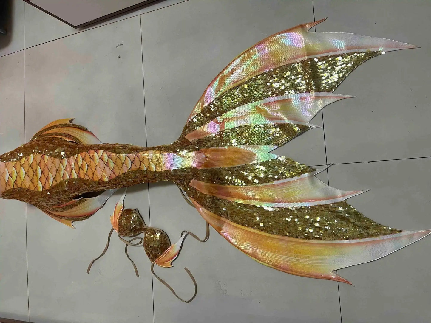 Mermaid Tail Swimsuit | Glitter Design | Excludes Monofin | One Size