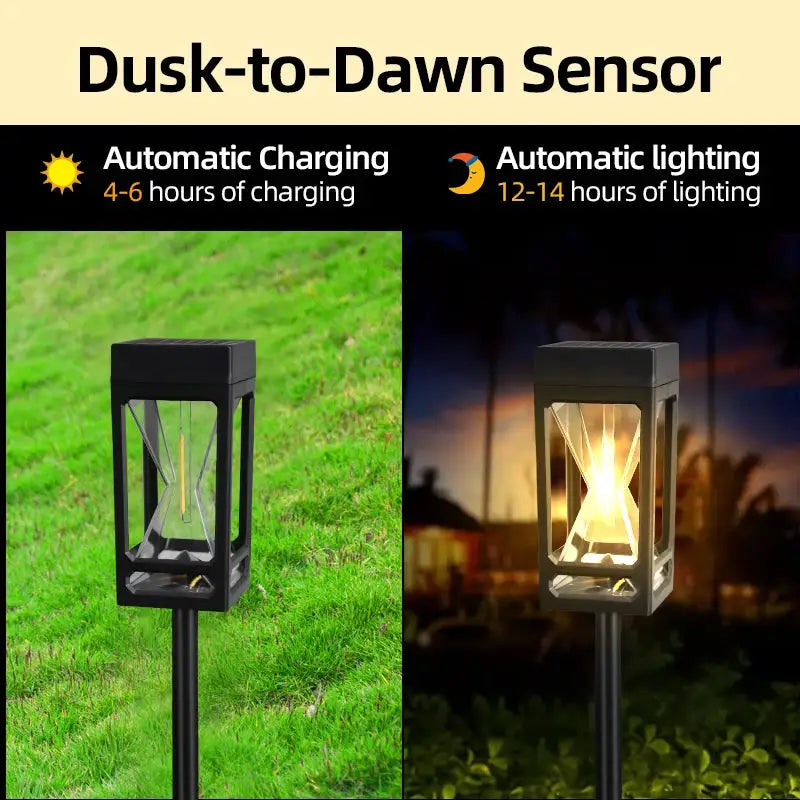 6PC Solar Garden Lights Outdoor Dusk to Dawn Sensor IP44 Waterproof Solar Pathway Lights Auto On/Off Solar Landscape Stake Light from PriceLows™