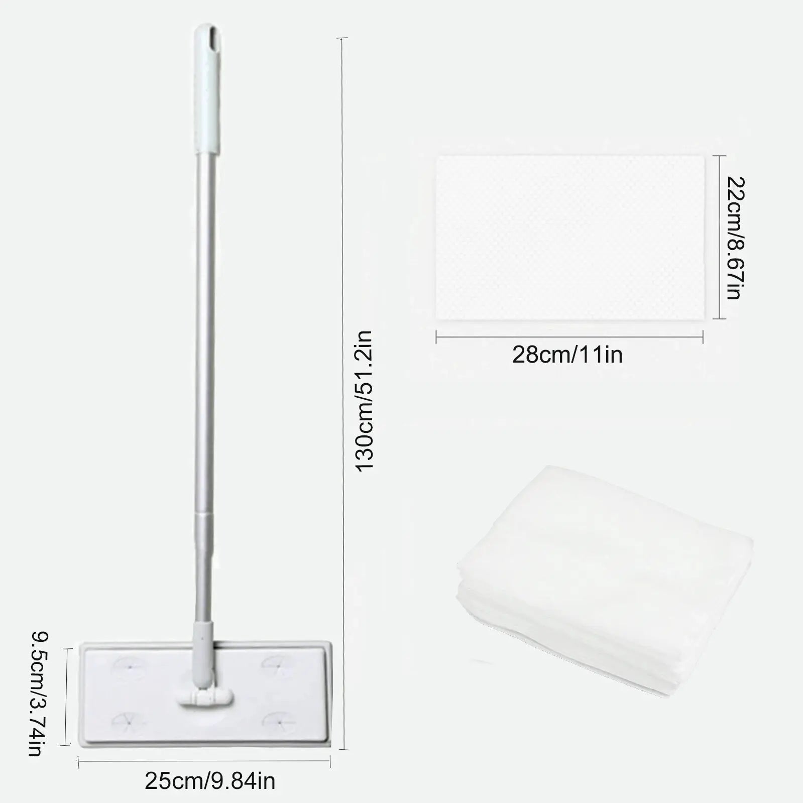 Home Electrostatic Dust Collector Mop Foldable 51.2 In Long Handle with Disposable Vacuum Paper Floor Wipes Thread Flat Mop from PriceLows™