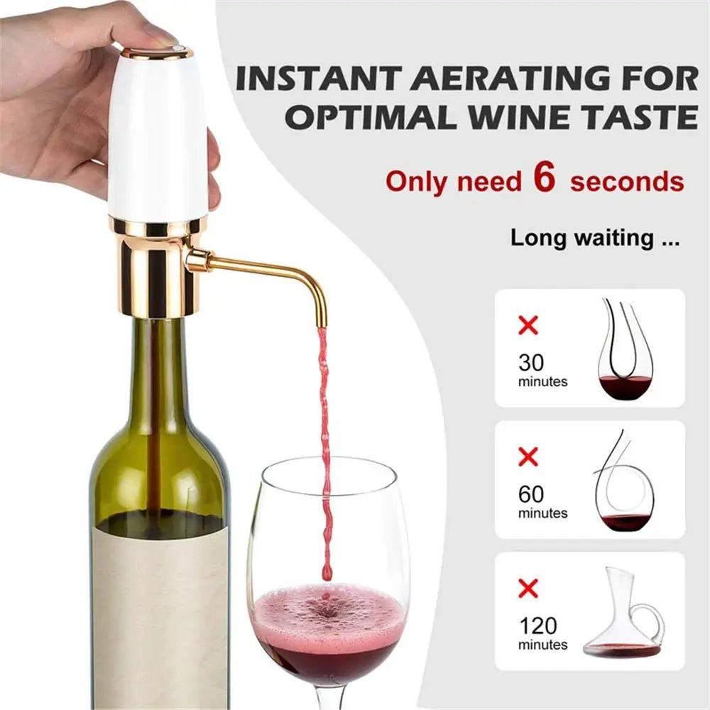 USB Rechargeable Automatic Wine Aerator Pourer Portable Electric Red Wine Decanter Dispenser for Business Family Father's Day from PriceLows™