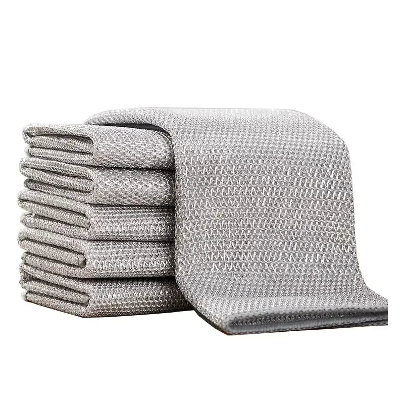 Steel Wire Cleaning Cloth | Double-Sided | Non-Scratch | 10 Pack