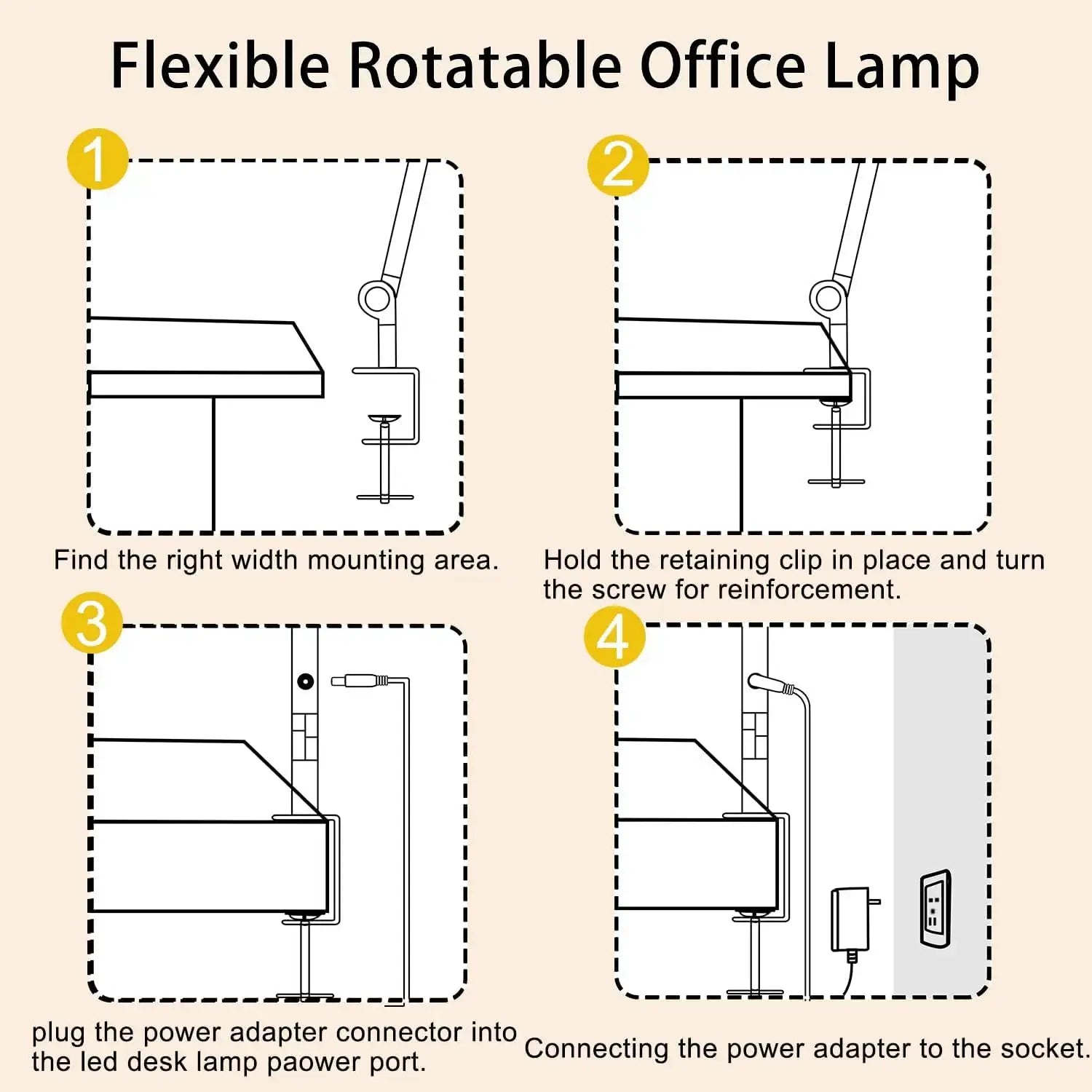 LED Desk Lamp with Clamp Flexible 4 sections Swing Arm Three light sources desk light, 4 Color Modes & 5 Brightness from PriceLows™