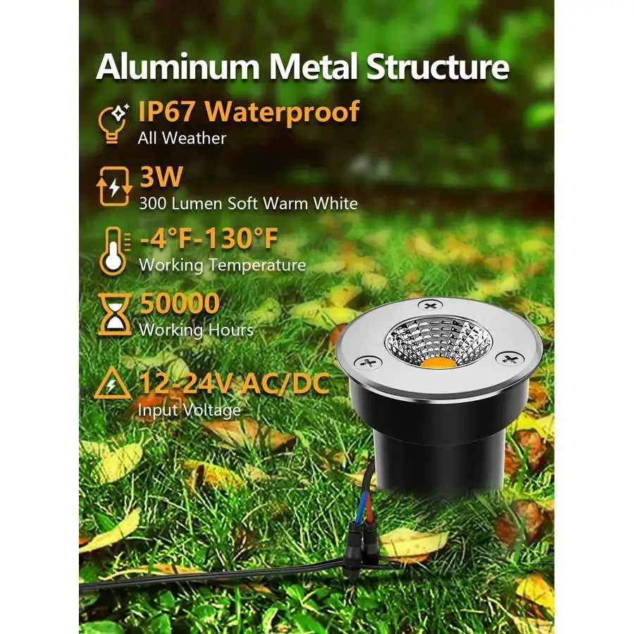 Low Voltage Landscape Lights LED Well Lights 3W 12V24V in Ground Light IP67 Waterproof Outdoor Low Voltage Landscape Lighting fo from PriceLows™