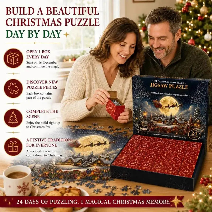 Christmas Advent Jigsaw Puzzle | 1008 Piece | Snow Village | Countdown Game