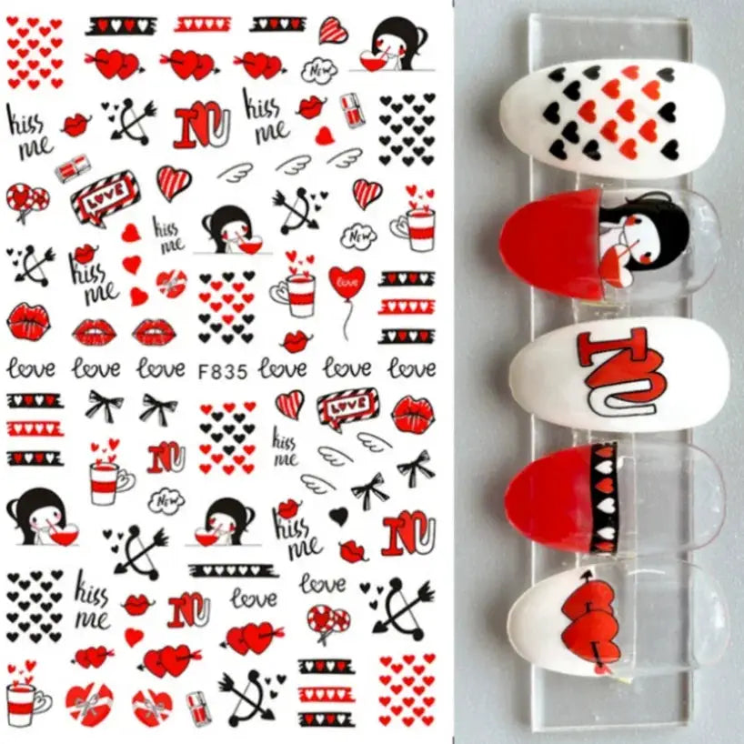 1PCS Laser Love Letter Nail Sticker Nail Art Decoration Flower Star supplies Decals Press On Nails Stickers Parts from PriceLows™