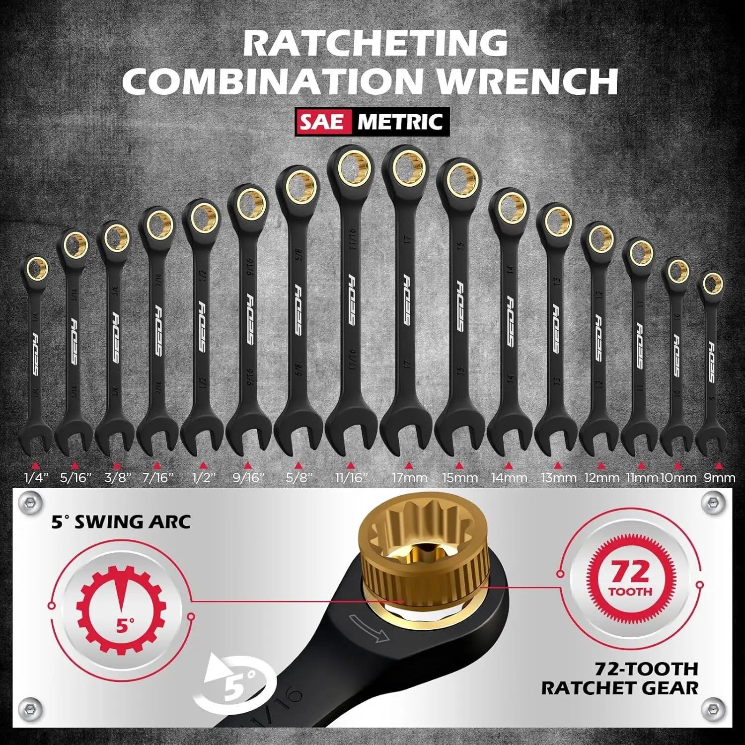 132-Piece Mechanics Tool Set, SAE/Metric 1/4" & 3/8" Drive Socket Set, Ratcheting Wrenches, Extensions & Adapters, Quick-Release Ratchet, Professional Auto Repair Kit with Case from PriceLows™