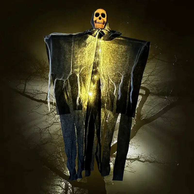 Hanging Ghost Prop | Glowing Skull Shape | Nonwoven Fabric | Standard Size
