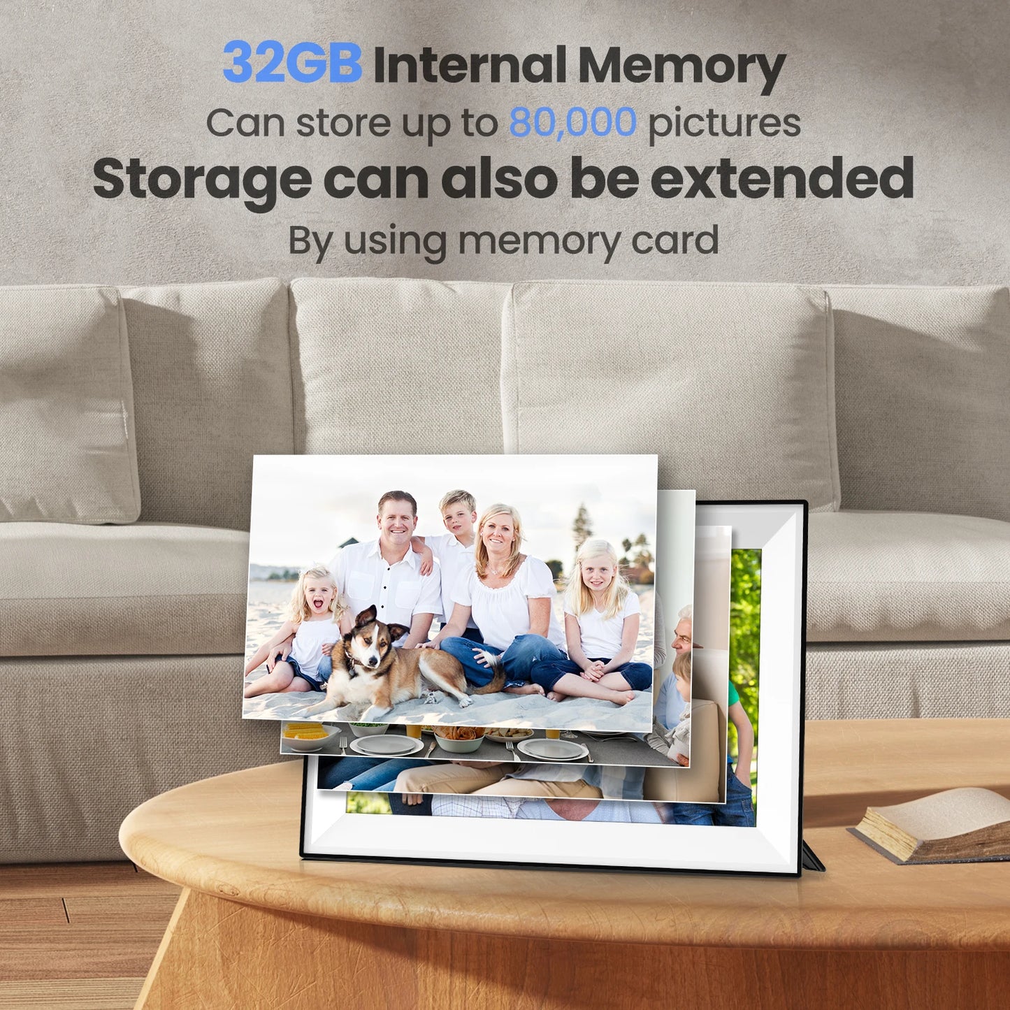 Frameo Digital Picture Frame | 10.1 Inch WiFi | 1280x800 HD IPS | 32GB