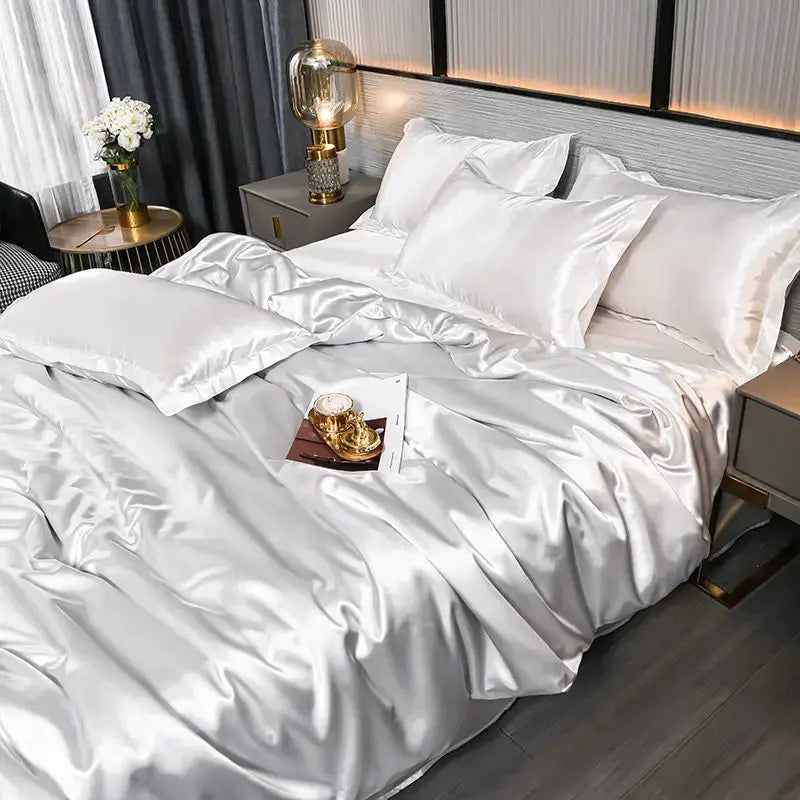 Satin Bedding Set | 100Gsm Silky Finish | Duvet Cover Set | Queen King Size