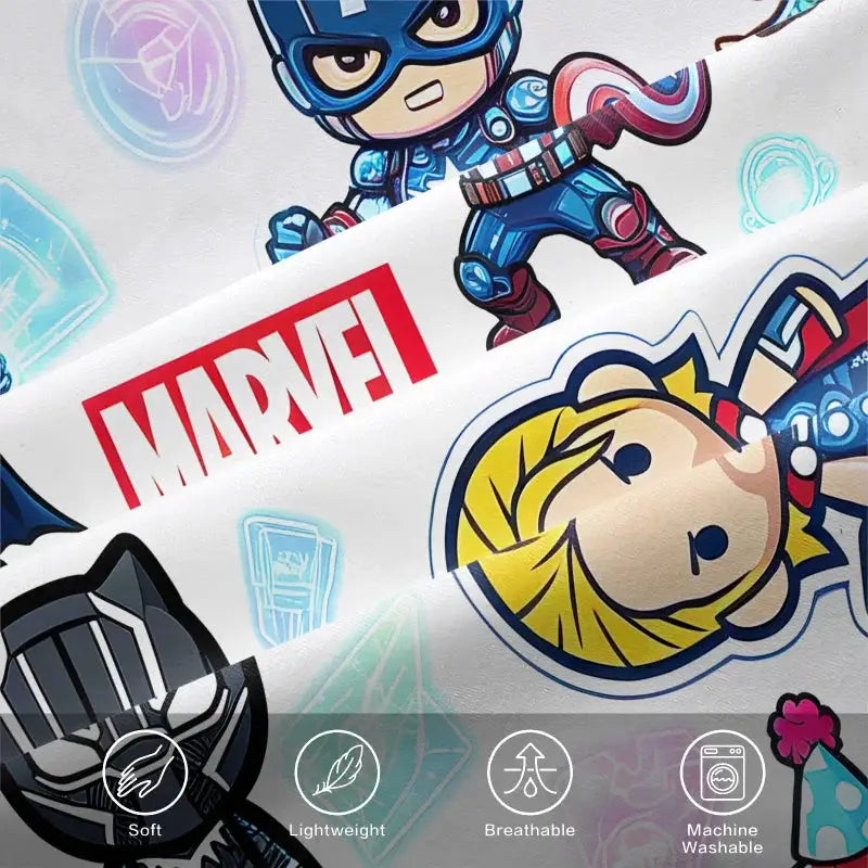 Marvel & DC Cartoon Fitted Sheet Set Chibi Superhero Bed Linen with Pillowcases Deep Pocket Gaming Room Fan Room Kids Room Decor from PriceLows™