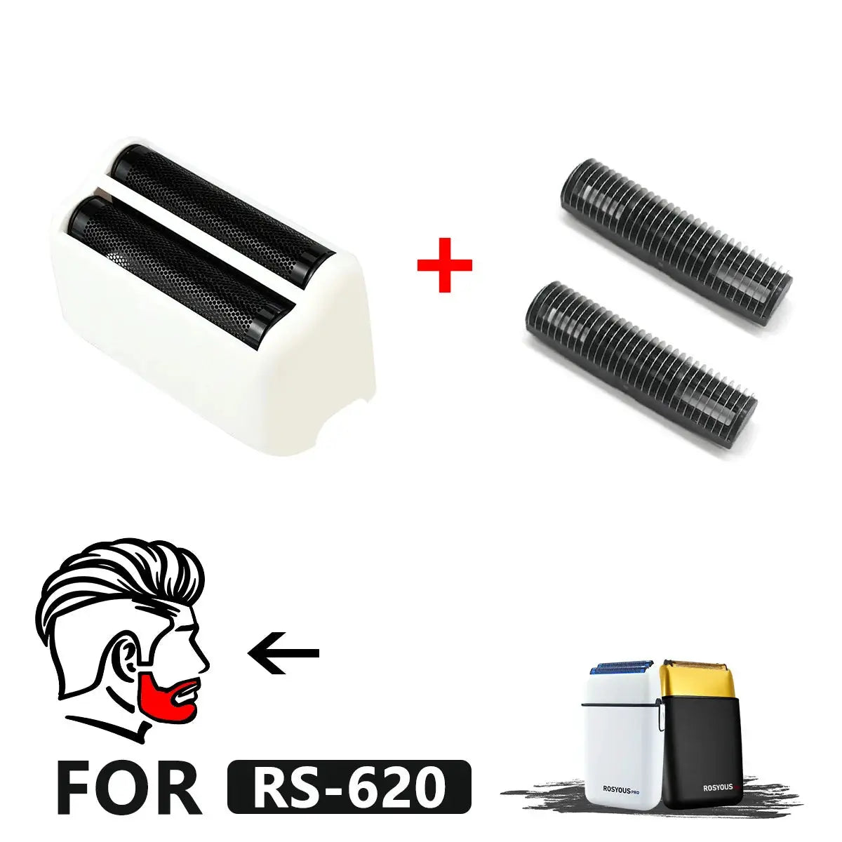 ROSYOUS for RS-620 Original Replacement Double Foiled Net Cover Blade Electric Shaver Repair Accessories from PriceLows™