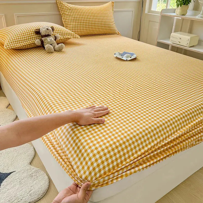 100% Polyester Fitted Sheet Stripe Style Bed Cover Skin-friendly Mattress Cover Sabanas Adults Kids Bed Sheets (No Pillowcase) from PriceLows™