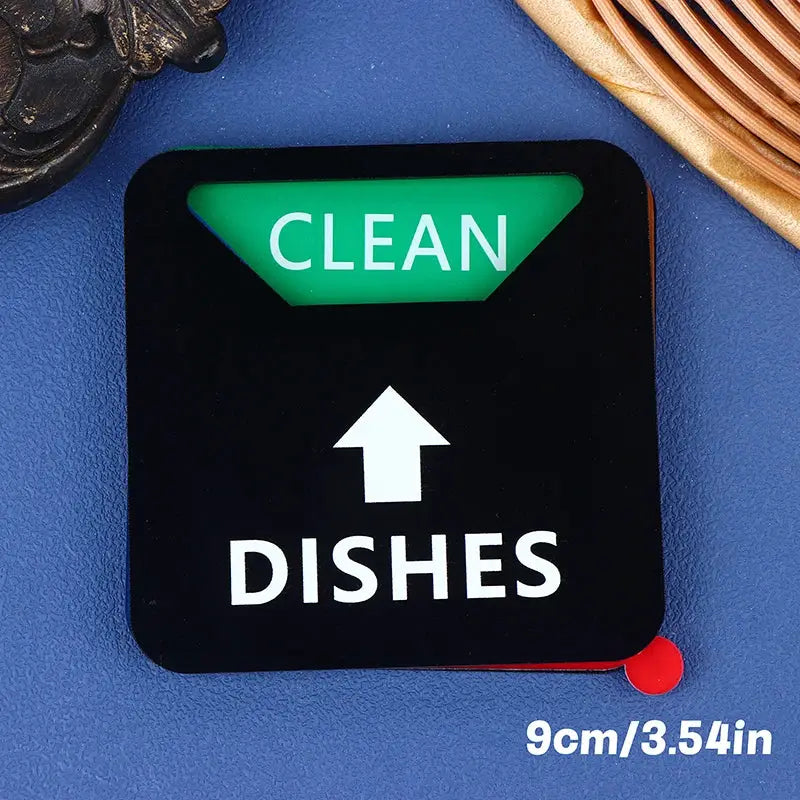 Dishwasher Clean Dirty Magnet | Acrylic Sign | Magnetic Backing | Black