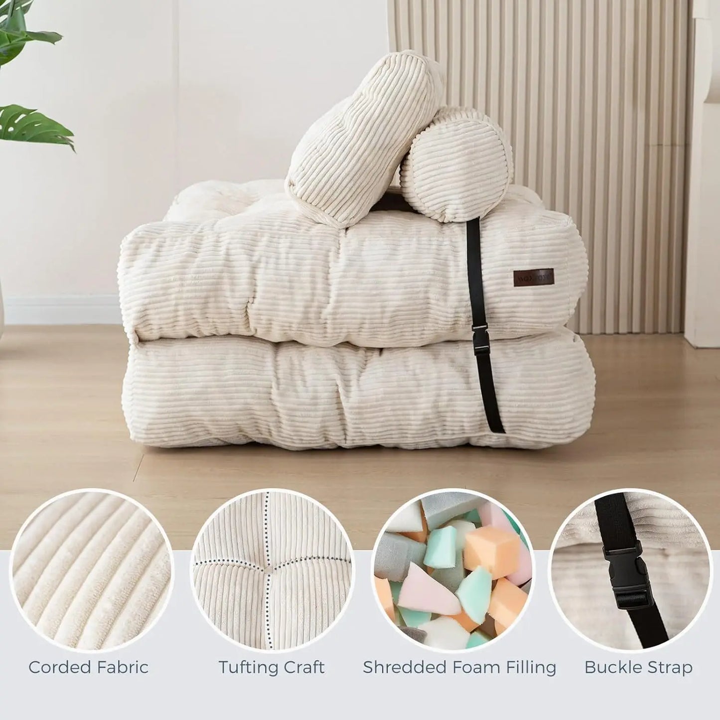 Folding Sofa Bed | Convertible Sleeper Chair | Foldable Mattress | Single Size