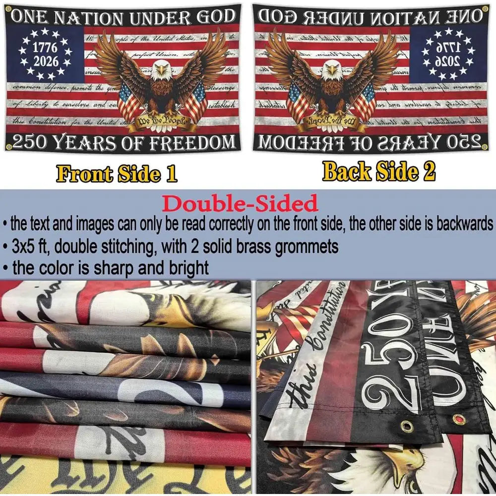 Patriotic Yard Flag | Outdoor Flag | 250th Anniversary | 3x5 Ft
