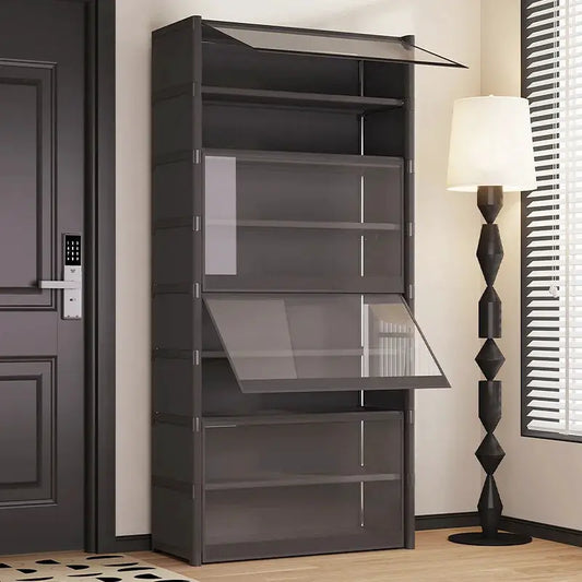 Dust-Proof and Transparent Large-Sized High-Shoe Rack, Shoe Cabinet, Suitable for 5-9 Levels of Storage, Can Accommodate 12-24 Pairs of Shoes Sports Shoe Rack Organizer, Shoe Cabinet, Closed Shelf, Shoe Rack Support Piece, Su from PriceLows™