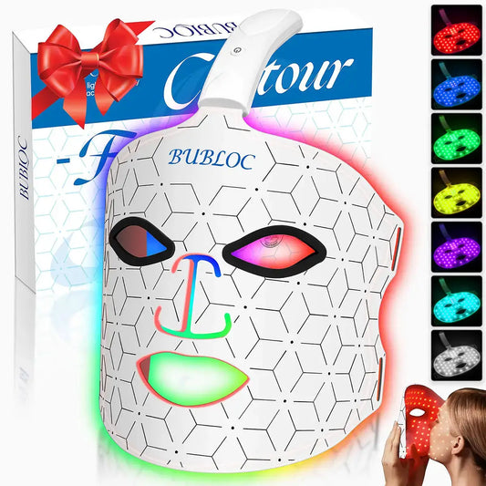 LED Face Mask 7 Colors Red Light Therapy Device for Anti Aging Acne Pore Oil Control Skin Tighten Whiten Red Light Mask from PriceLows™