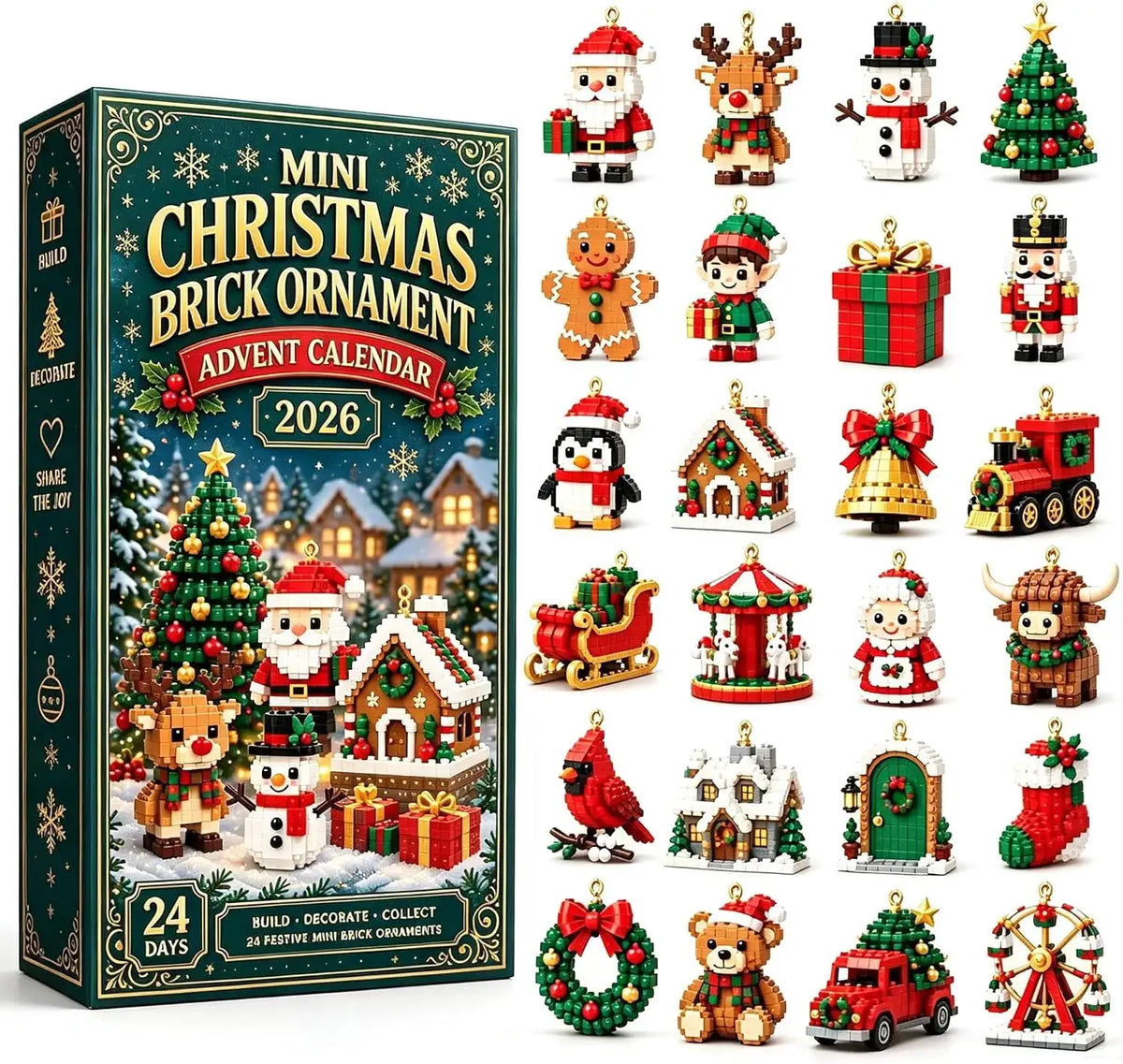 Christmas Advent Calendar Mini Building Blocks | 24 Day Countdown | DIY Assembly