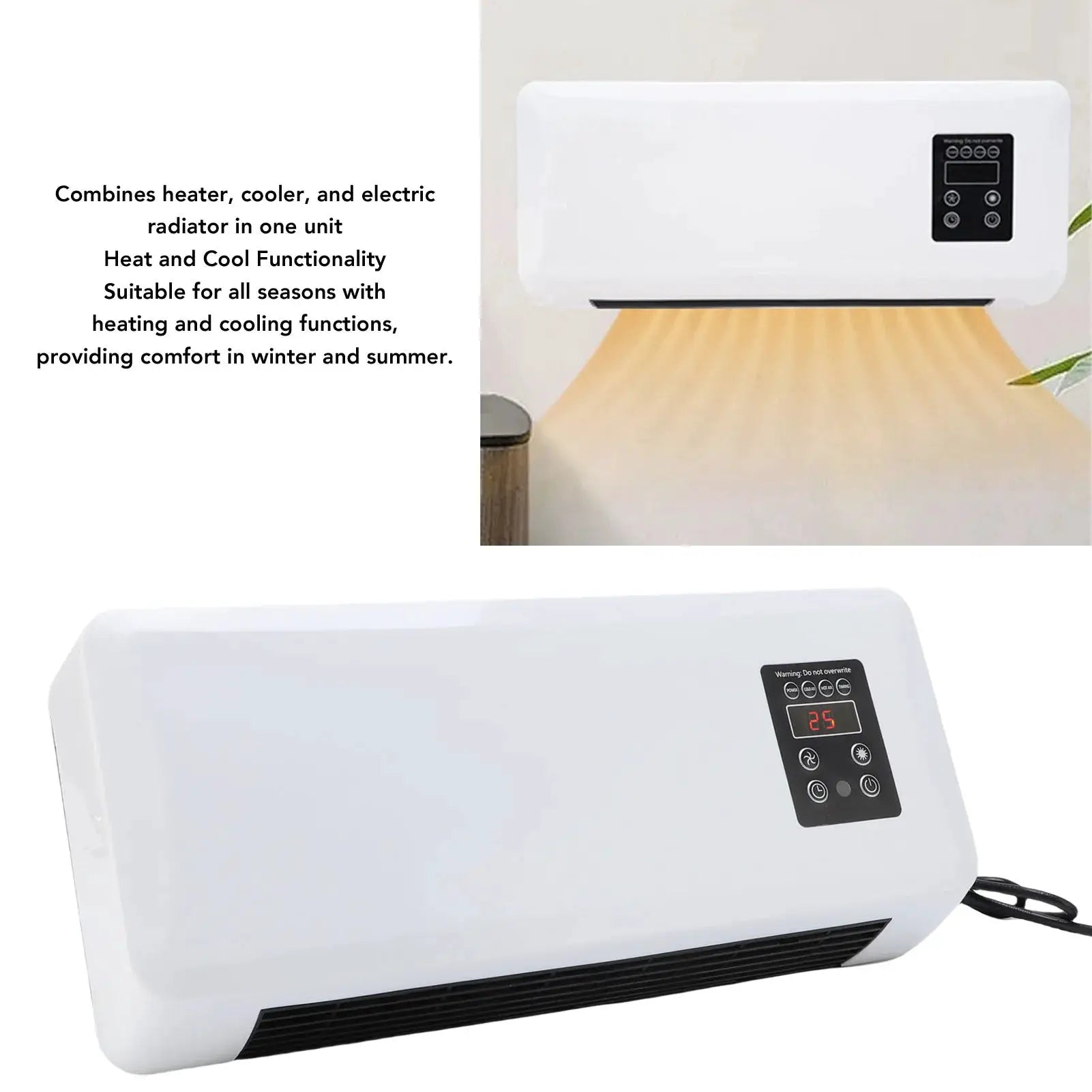 Wall Mounted Heater Cooler Energy Efficient Climate Control Small Cooling Heater Machine for Home Bedroom from PriceLows™